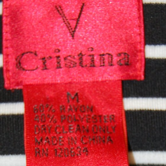 Christine V Black & White Striped 2 Button Women's Jacket Size Medium - Picture 10 of 10